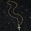 Wholesale Hiphop Copper Alloy Zircon Cross Pendant Necklace Set With Diamonds On Twist Chain Unisex