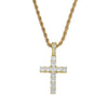 Wholesale Hiphop Copper Alloy Zircon Cross Pendant Necklace Set With Diamonds On Twist Chain Unisex