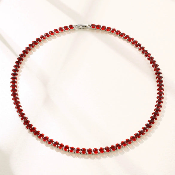 Wholesale Hiphop Copper Inlaid Zircon Necklace Geometric Style Oval Pendant Ball Chain For Women
