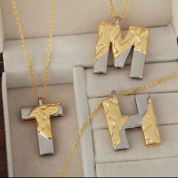 Wholesale Hiphop Copper Pendant Necklace With Letter Pattern And Electroplating Design For Women
