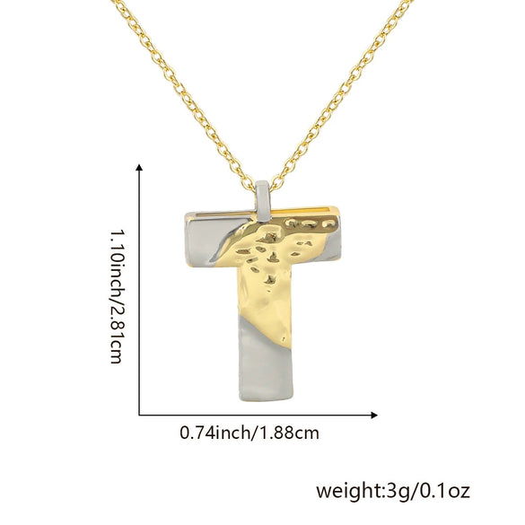 Wholesale Hiphop Copper Pendant Necklace With Letter Pattern And Electroplating Design For Women
