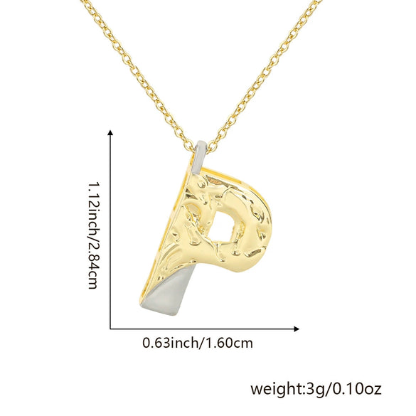 Wholesale Hiphop Copper Pendant Necklace With Letter Pattern And Electroplating Design For Women