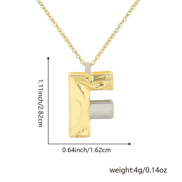 Wholesale Hiphop Copper Pendant Necklace With Letter Pattern And Electroplating Design For Women