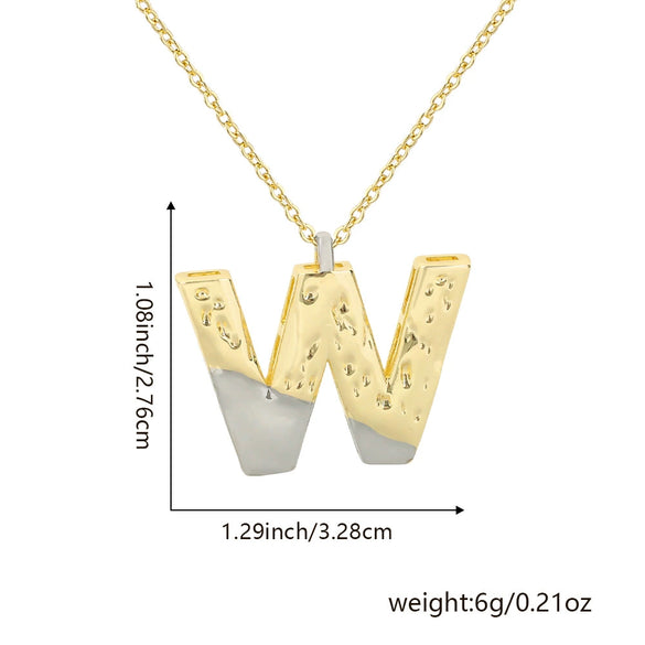 Wholesale Hiphop Copper Pendant Necklace With Letter Pattern And Electroplating Design For Women
