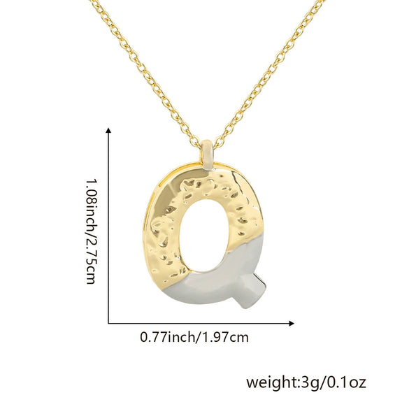 Wholesale Hiphop Copper Pendant Necklace With Letter Pattern And Electroplating Design For Women