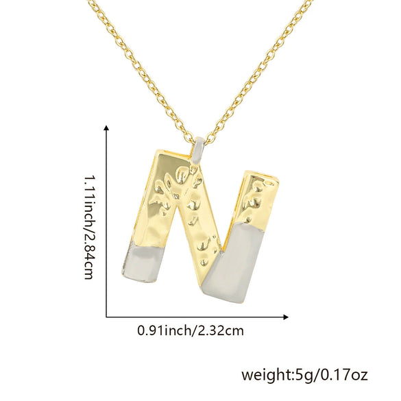 Wholesale Hiphop Copper Pendant Necklace With Letter Pattern And Electroplating Design For Women