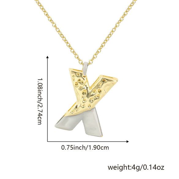 Wholesale Hiphop Copper Pendant Necklace With Letter Pattern And Electroplating Design For Women