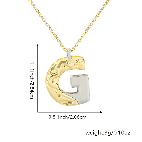 Wholesale Hiphop Copper Pendant Necklace With Letter Pattern And Electroplating Design For Women