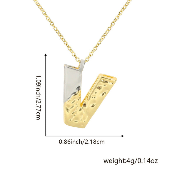 Wholesale Hiphop Copper Pendant Necklace With Letter Pattern And Electroplating Design For Women