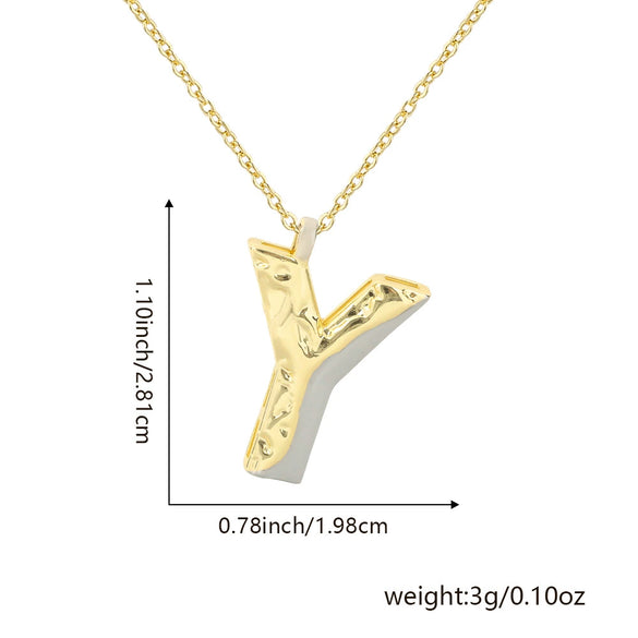 Wholesale Hiphop Copper Pendant Necklace With Letter Pattern And Electroplating Design For Women
