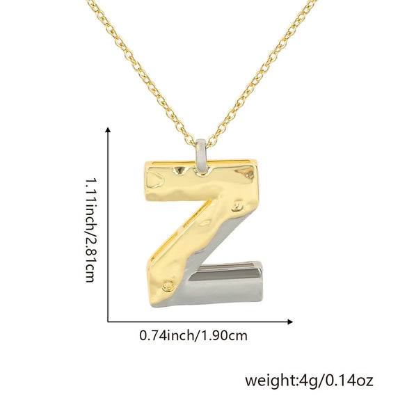 Wholesale Hiphop Copper Pendant Necklace With Letter Pattern And Electroplating Design For Women