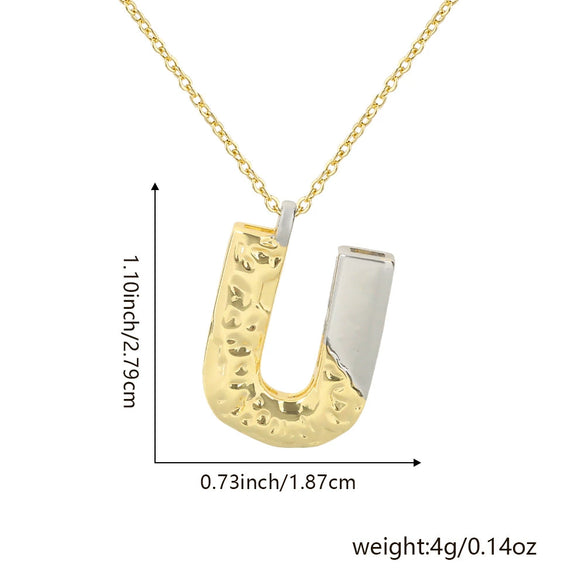 Wholesale Hiphop Copper Pendant Necklace With Letter Pattern And Electroplating Design For Women