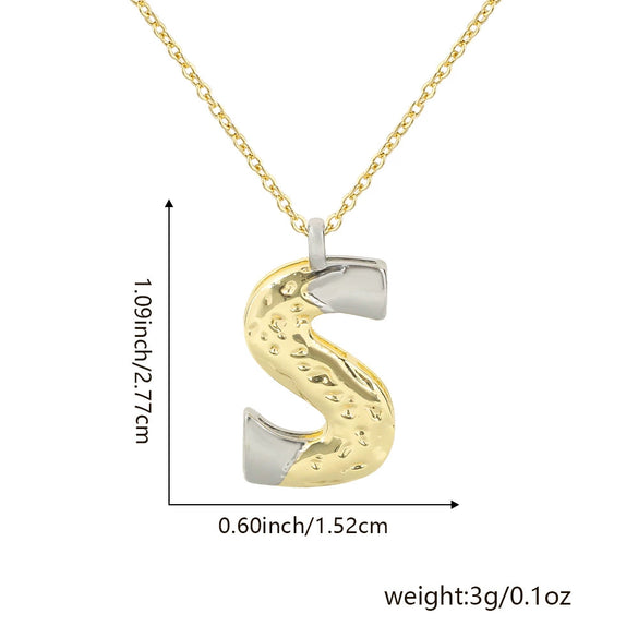 Wholesale Hiphop Copper Pendant Necklace With Letter Pattern And Electroplating Design For Women