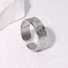 Wholesale Hiphop Creative Open Index Finger Smiley Face Titanium Steel Ring With Electroplating Adjustable For Women