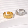 Wholesale Hiphop Creative Open Index Finger Smiley Face Titanium Steel Ring With Electroplating Adjustable For Women