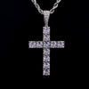 Wholesale Hiphop Cross Copper Zircon Pendant Necklace