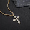 Wholesale Hiphop Cross Copper Zircon Pendant Necklace