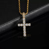 Wholesale Hiphop Cross Copper Zircon Pendant Necklace