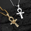 Wholesale Hiphop Cross Copper Zircon Pendant Necklace