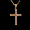 Wholesale Hiphop Cross Copper Zircon Pendant Necklace