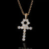Wholesale Hiphop Cross Copper Zircon Pendant Necklace