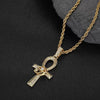 Wholesale Hiphop Cross Copper Zircon Pendant Necklace