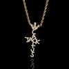 Wholesale Hiphop Cross Copper Zircon Pendant Necklace