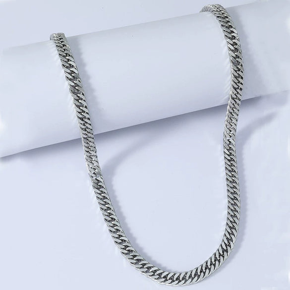 Wholesale Hiphop Cuban Chain Necklace Titanium Steel Geometric Electroplated Jewelry
