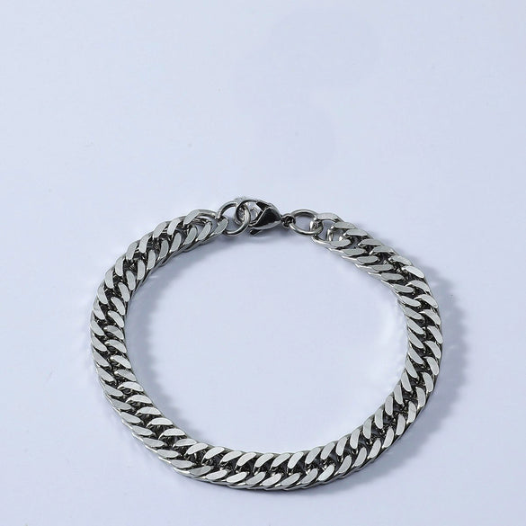 Wholesale Hiphop Cuban Chain Necklace Titanium Steel Geometric Electroplated Jewelry