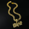 Wholesale Hiphop Diamond Letter Pendant Necklace Zinc Alloy Cuban Chain