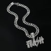 Wholesale Hiphop Diamond Letter Pendant Necklace Zinc Alloy Cuban Chain