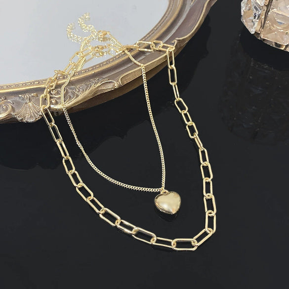 Wholesale Hiphop Fashion Stainless Steel Geometric Pendant Clavicle Chain Necklace For Women Electroplated Metal Accessories