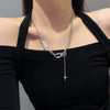 Wholesale Hiphop Fashion Stainless Steel Geometric Pendant Clavicle Chain Necklace For Women Electroplated Metal Accessories