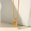 Wholesale Hiphop Female Stainless Steel And Titanium Steel Necklace With Cross Chain And Pendant In Letters Numbers Text Pattern And Pvd Furnace Real Gold Electroplating