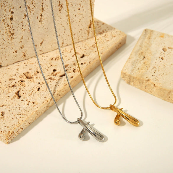 Wholesale Hiphop Female Stainless Steel And Titanium Steel Necklace With Cross Chain And Pendant In Letters Numbers Text Pattern And Pvd Furnace Real Gold Electroplating