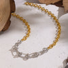Wholesale Hiphop Future Style Geometric Stainless Steel 18K Real Gold Plated Handmade Chain Necklace For Women