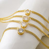 Wholesale Hiphop Geometric Zircon Pendant Cuban Chain Necklace Copperplated 18K Gold