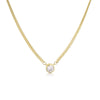 Wholesale Hiphop Geometric Zircon Pendant Cuban Chain Necklace Copperplated 18K Gold