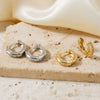 Wholesale Hiphop Ins Trendy Zircon Microinlaid Geometric Copper Ring Earrings For Men And Women