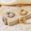 Wholesale Hiphop Ins Trendy Zircon Microinlaid Geometric Copper Ring Earrings For Men And Women