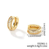 Wholesale Hiphop Ins Trendy Zircon Microinlaid Geometric Copper Ring Earrings For Men And Women