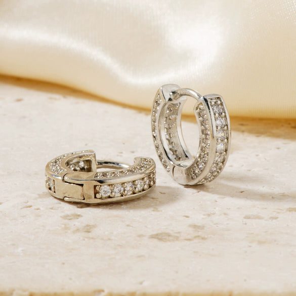 Wholesale Hiphop Ins Trendy Zircon Microinlaid Geometric Copper Ring Earrings For Men And Women