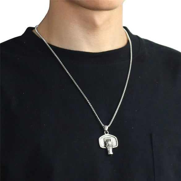 Wholesale Hiphop Jewelry Alloy Geometric Pendant With Electroplating And Bamboo Chain