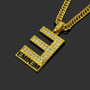 Wholesale Hiphop Jewelry Alloy Necklace With Letter E Pendant And Electroplating Process