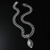 Wholesale Hiphop Jewelry Alloy Rugby Geometric Full Diamond Pendant Necklace For Men
