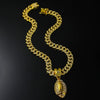 Wholesale Hiphop Jewelry Alloy Rugby Geometric Full Diamond Pendant Necklace For Men