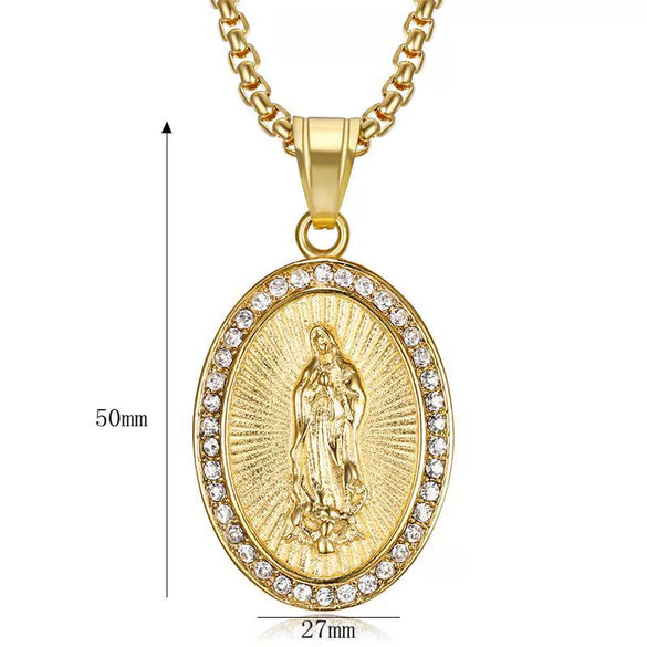 Wholesale Hiphop Jewelry Stainless Steel Goldplated Pendant Necklace