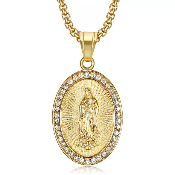 Wholesale Hiphop Jewelry Stainless Steel Goldplated Pendant Necklace