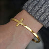 Wholesale Hiphop Jewelry Titanium Steel Geometric Open Cross Bracelet Unisex Simple Style