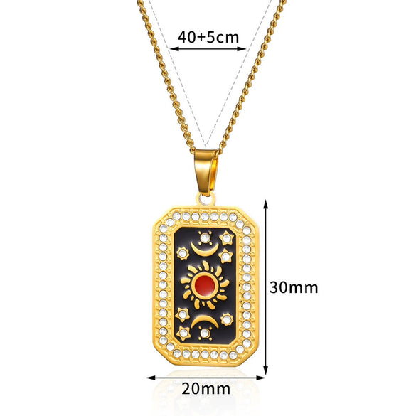 Wholesale Hiphop Long Sweater Chain Devil's Eye Titanium Steel Electroplating Unisex Water Whip Chain